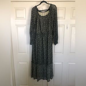 Knox Rose Boho 1x Maxi Dress. Green Black Grey. EUC. Worn Once